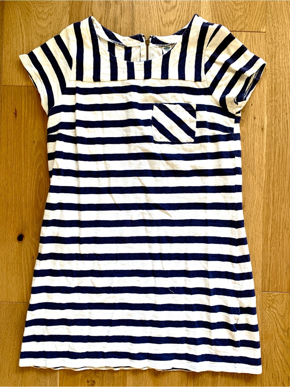 Old Navy: Navy and White Striped Pocket Tee Dress